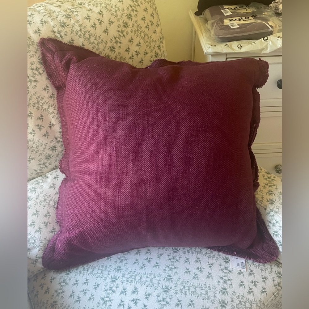 NWOT Anthropologie Burgundy Throw Pillow 22x22